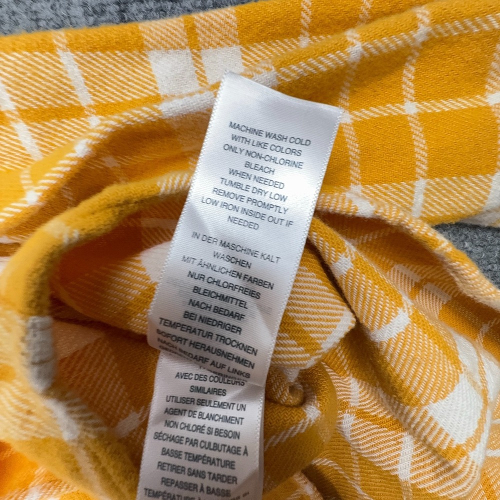 True Religion Plaid Flannel Shirt Men's XL Yellow Button Up Long Sleeve - Picture 10 of 14